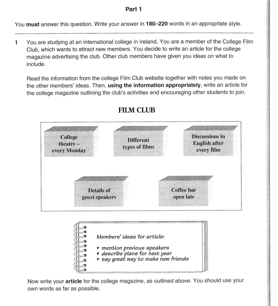 Your writing task CAE part 1 Article Ben Teaches English